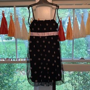 BCX Girl Black and Pink Polka Dot dress.